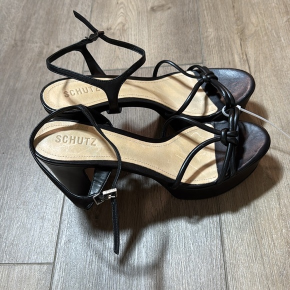 NEW! SCHUTZ Black Kelsie Platform Sandal - Size 10.5 - Picture 6 of 8
